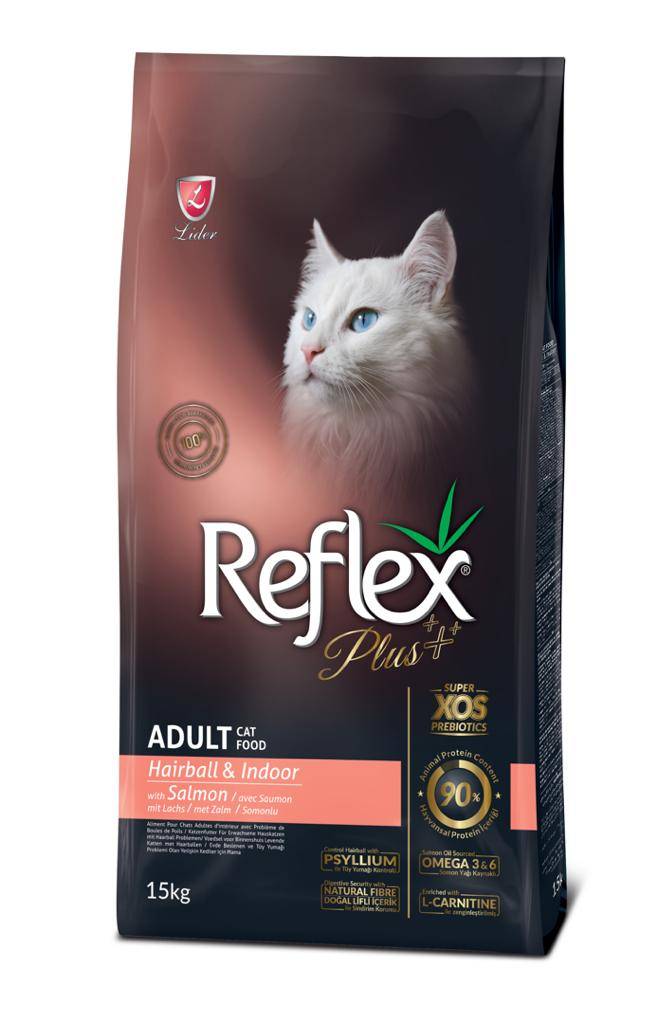 Reflex Plus Adult Cat Food Hairball Indoor Pro Feeds